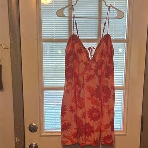 Free People pink floral mini dress